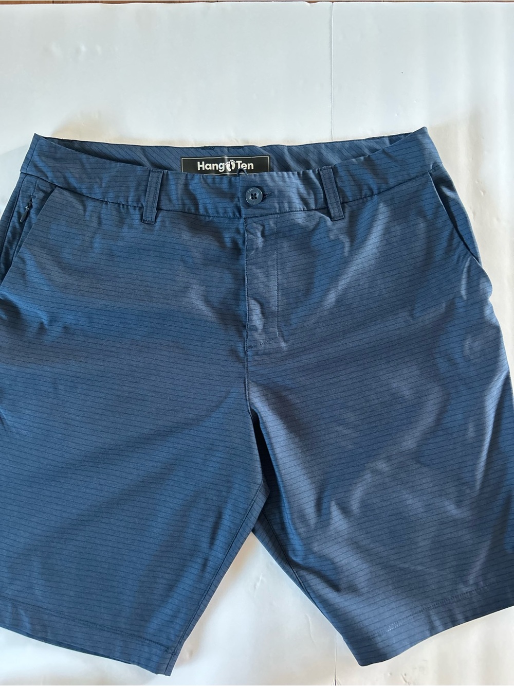 Hang Ten Men's Dark Navy Flat-Front Performance Shorts